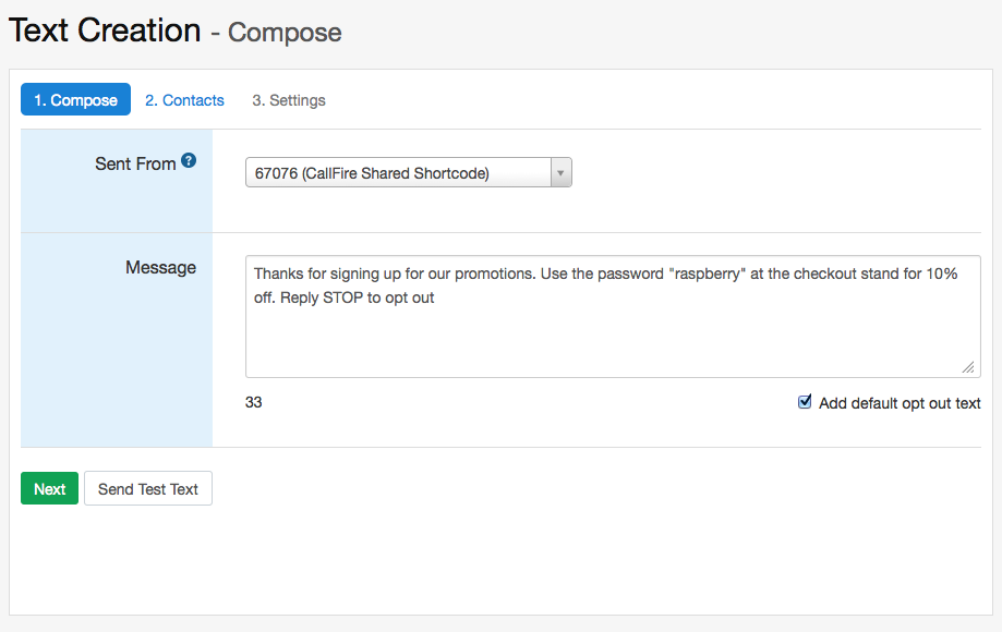 Providing an Opt out CallFire